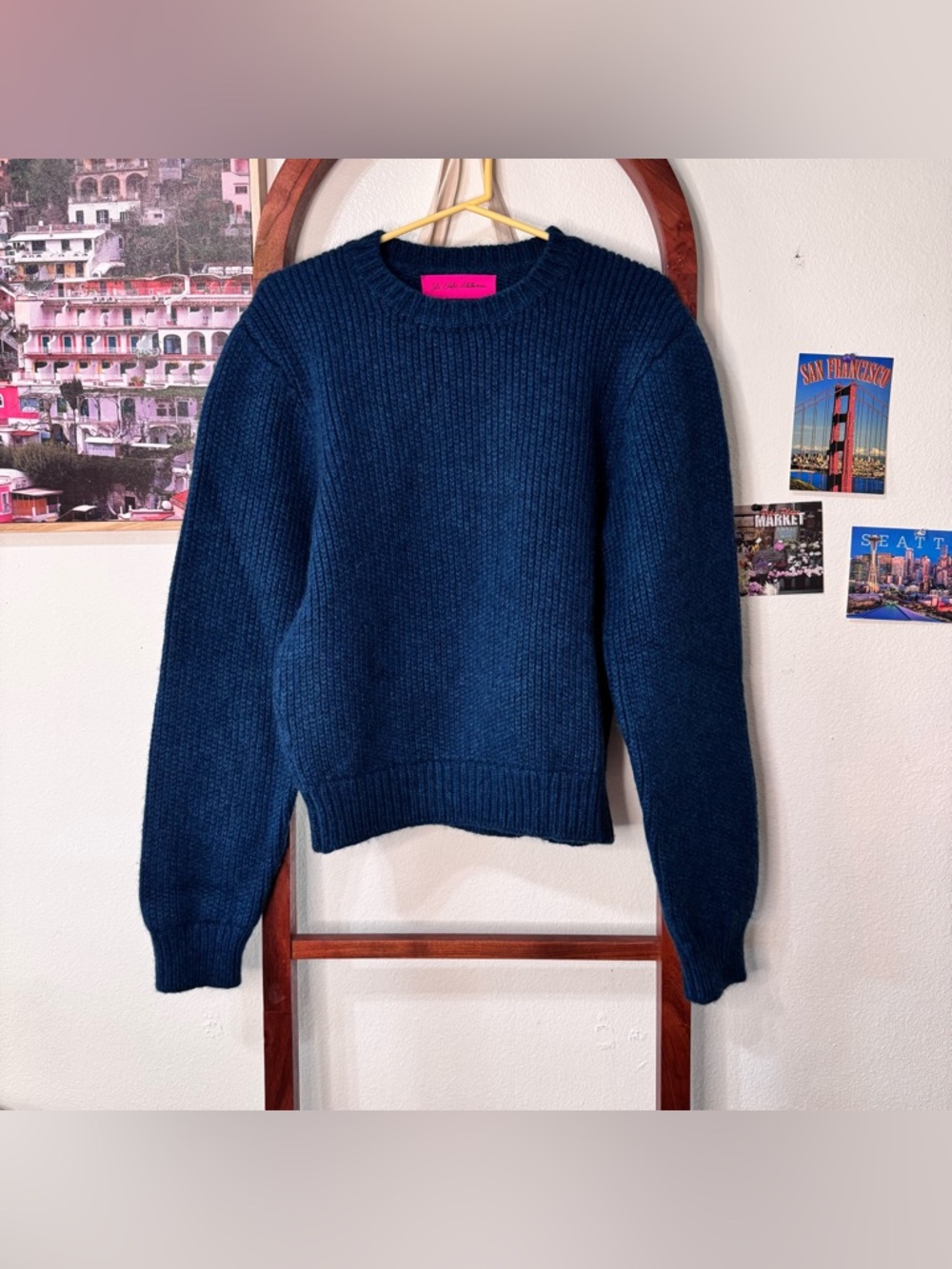 The Elder Statesman ribbed knit cashmere sweater petrol blue